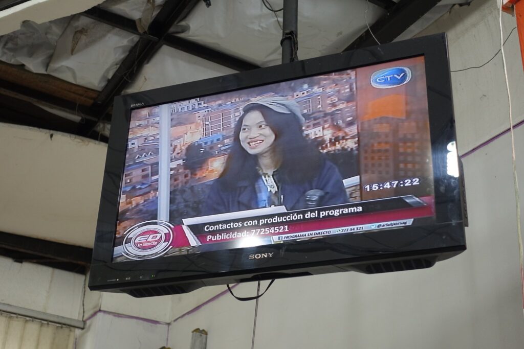 TV interviews Yukko Chan about Le Eleccion in Bolivia